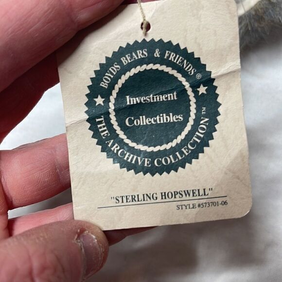 Boyd’s Bear Plush Sterling  Hopswell 8” Rabbit. - Picture 5 of 9